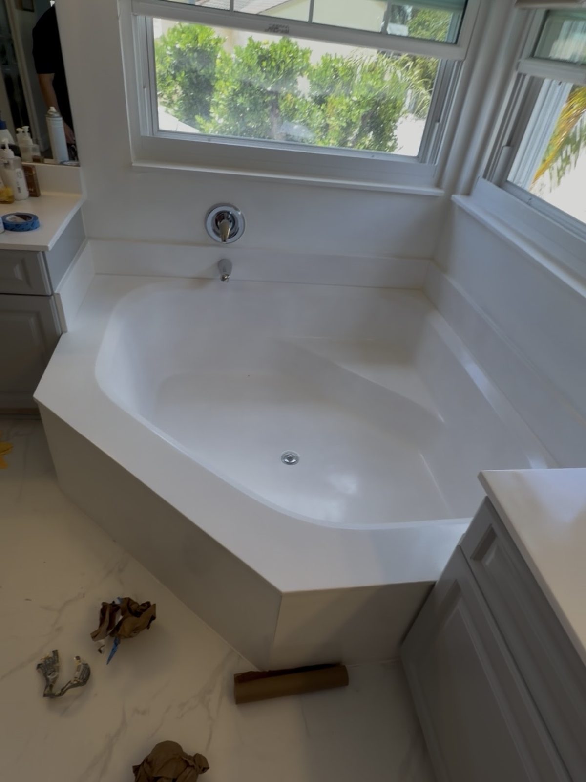 After: Almond tub to hard white gloss